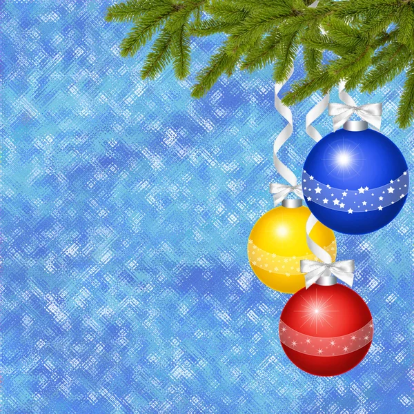 Cartão azul para o feriado com bola — Fotografia de Stock