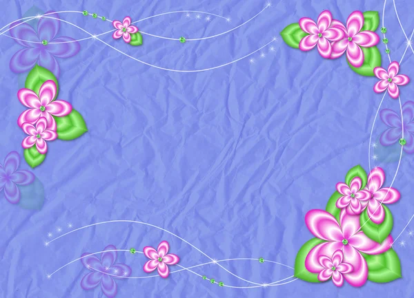 Карточка с розовыми цветами — стоковое фото