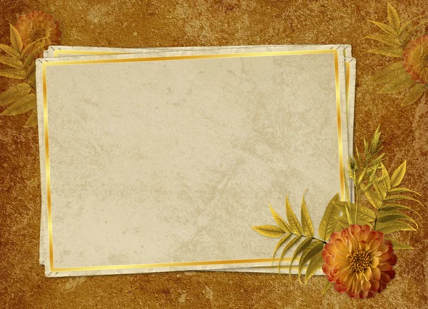 古い紙と花からビンテージのカード — ストック写真