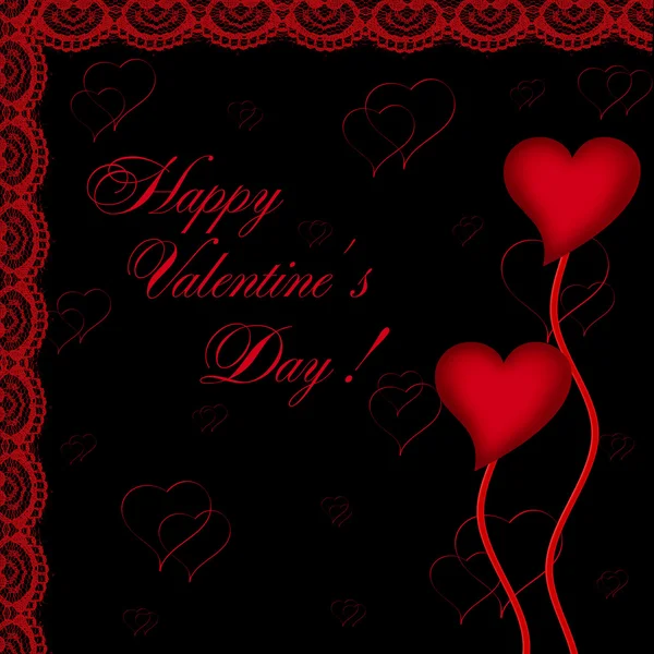 Valentin napi kártya szívvel — Stock Fotó