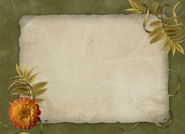 古い紙と花からビンテージのカード — ストック写真