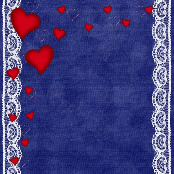 발렌틴 데이 카드 심장 과 함께 — 스톡 사진