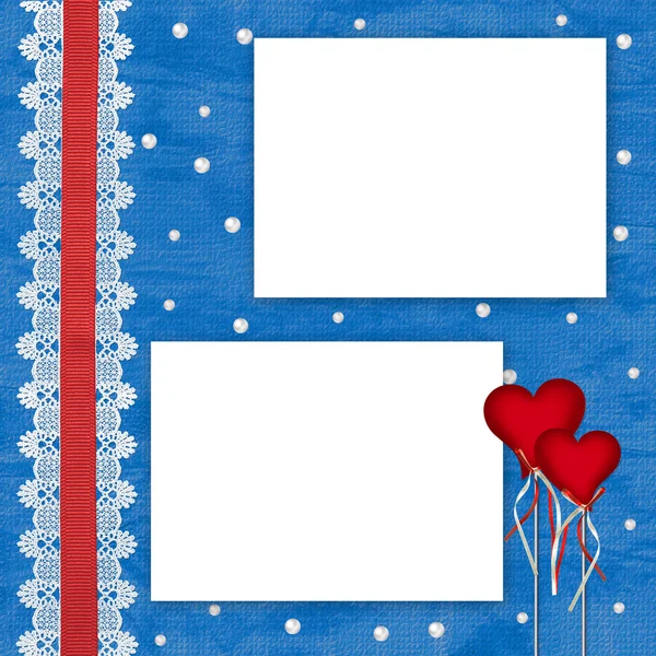Walentynki kartka z sercem — Zdjęcie stockowe