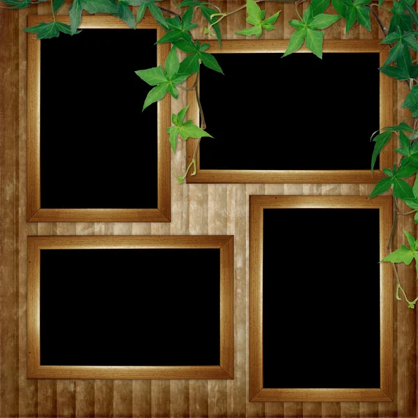 Винтажная карта из деревянной рамы — стоковое фото