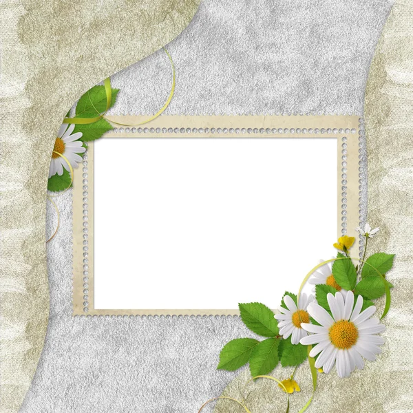 Вінтажна листівка на свято з квіткою Стокове Зображення