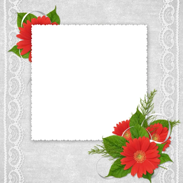 花と休日のためのカード — ストック写真