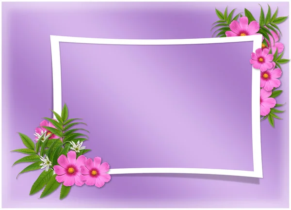 Karta pro dovolenou s květinou — Stock fotografie