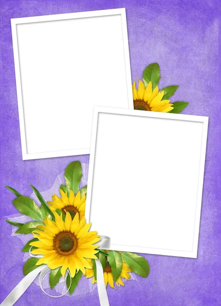 Carta per la vacanza con fiori — Foto Stock