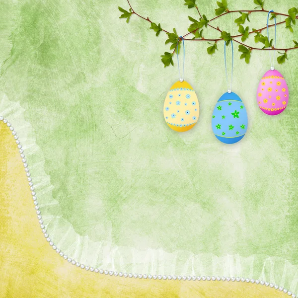Osterkarte für den Urlaub mit Ei — Stockfoto