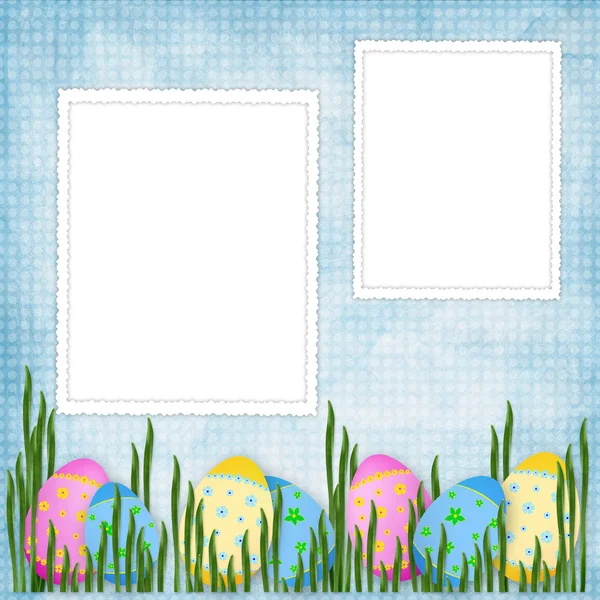 Tarjeta de Pascua para las vacaciones con huevo — Foto de Stock