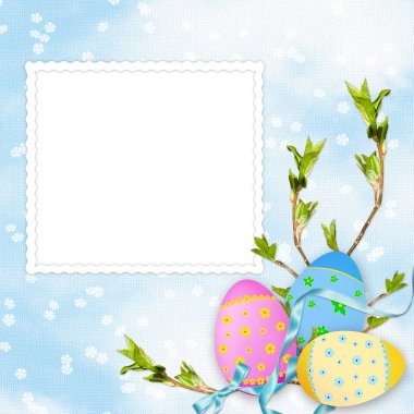 Paskalya kartı yumurta ile tatil için