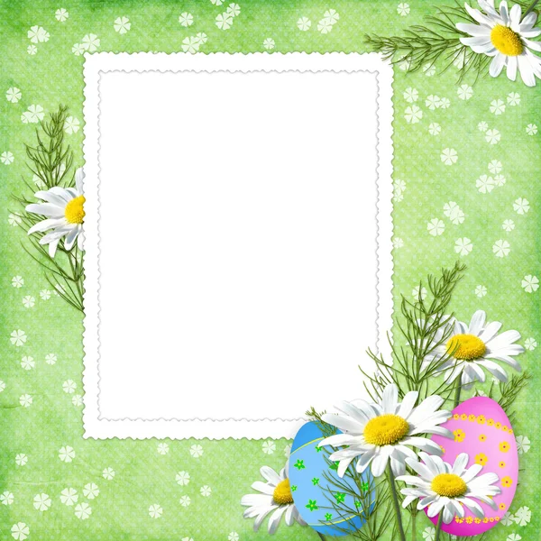 Húsvéti üdvözlőlap az ünnep, tojással — Stock Fotó