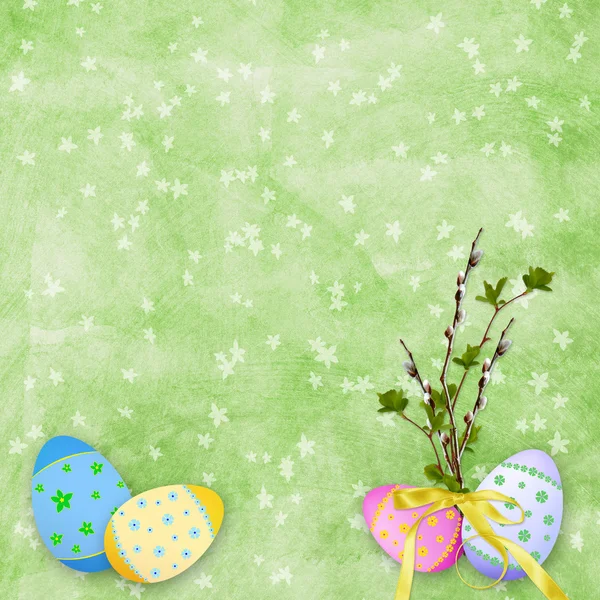 Пасхальна листівка на свято з яйцем — стокове фото