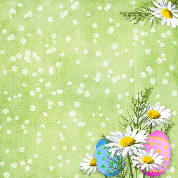 Tarjeta de Pascua para las vacaciones con huevo —  Fotos de Stock