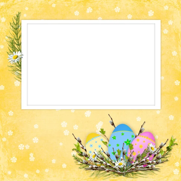 Cartão de Páscoa para o feriado com ovo — Fotografia de Stock