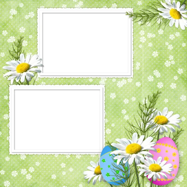Paskalya kartı yumurta ile tatil için — Stok fotoğraf