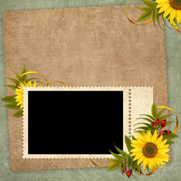 Tarjeta vintage para las vacaciones con flor — Foto de Stock