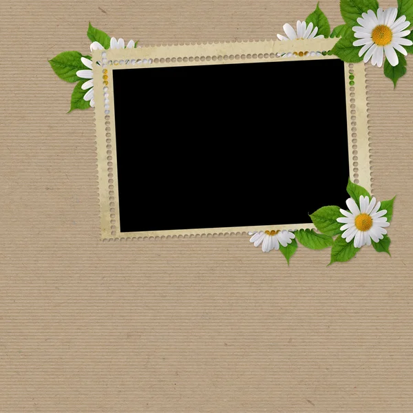 Cartão vintage para o feriado com flor — Fotografia de Stock