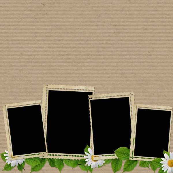 Ročník karta pro dovolenou s květinou — Stock fotografie