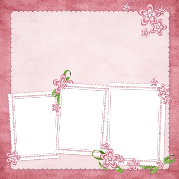 Holiday kartou z květů a pearl — Stock fotografie