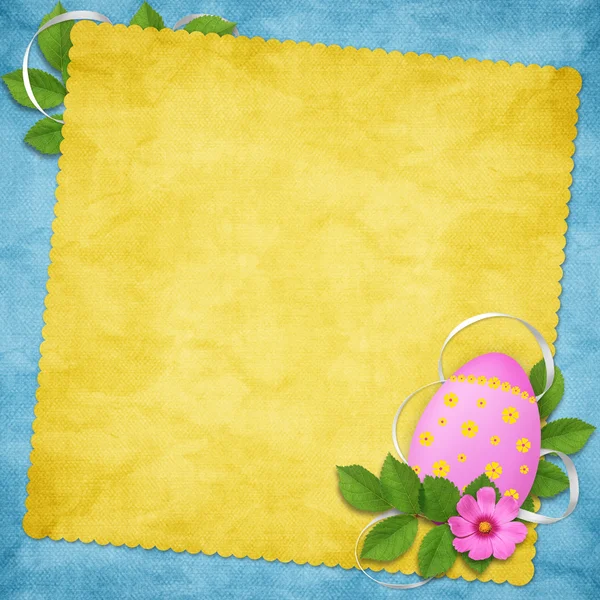 Biglietto di Pasqua per la vacanza con uovo — Foto Stock