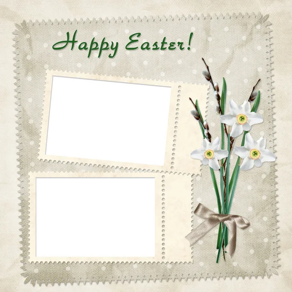 Tarjeta de Pascua para las vacaciones con huevo —  Fotos de Stock