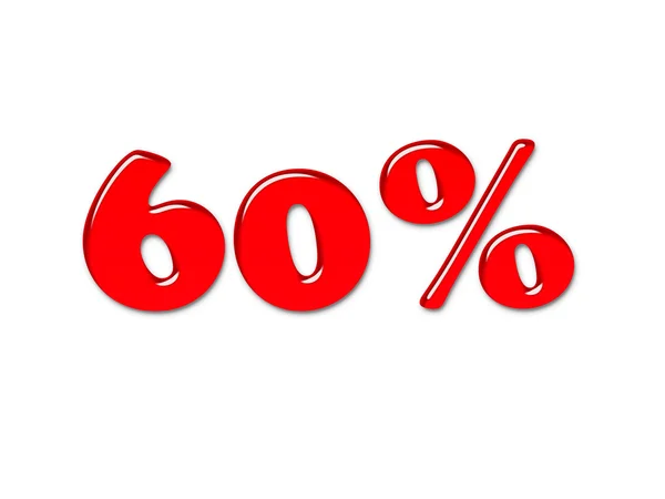 3D röd procentsymbol — Stockfoto