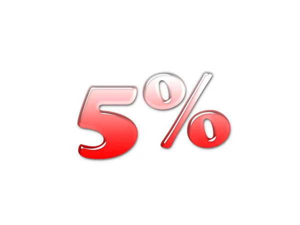 Símbolo de porcentaje rojo 3D — Foto de Stock