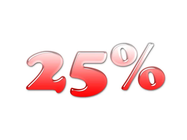 Símbolo de porcentaje rojo 3D — Foto de Stock