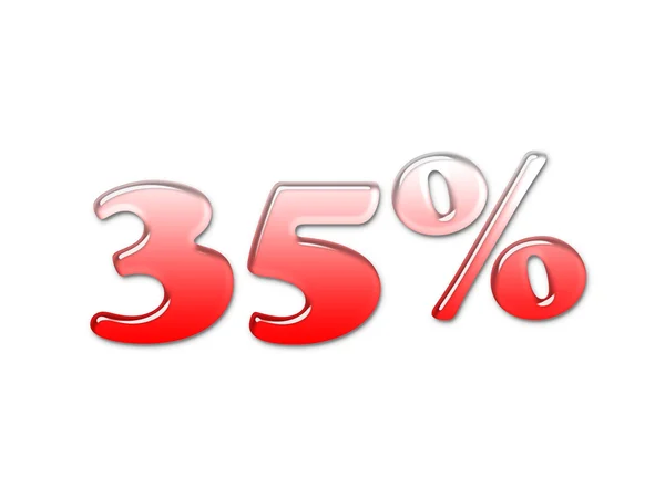 3D simbolo percentuale rossa — Foto Stock