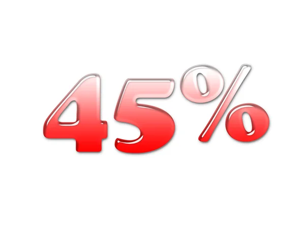 3D simbolo percentuale rossa — Foto Stock