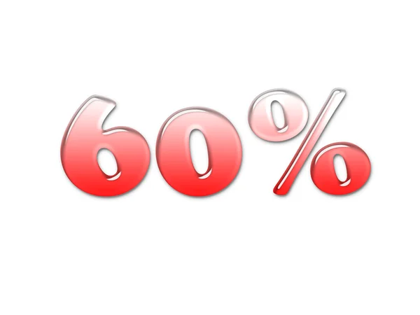 Símbolo de porcentaje rojo 3D —  Fotos de Stock