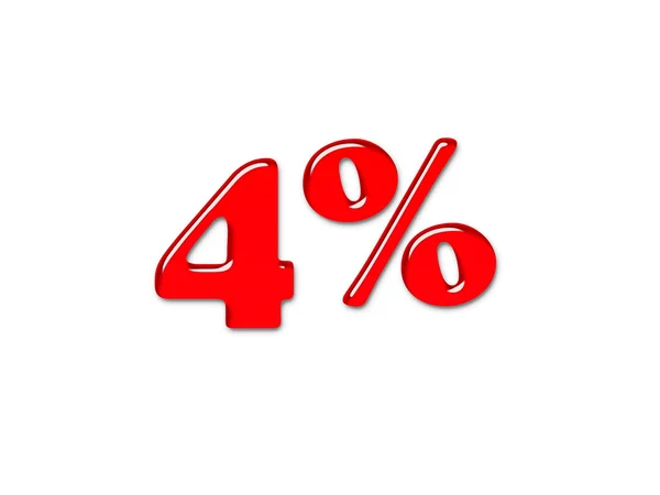 Símbolo de porcentagem vermelho 3D Imagens Royalty-Free