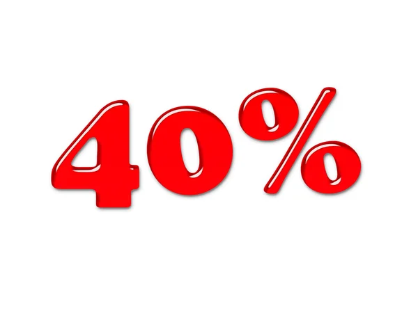 Símbolo de porcentagem vermelho 3D Fotografia De Stock