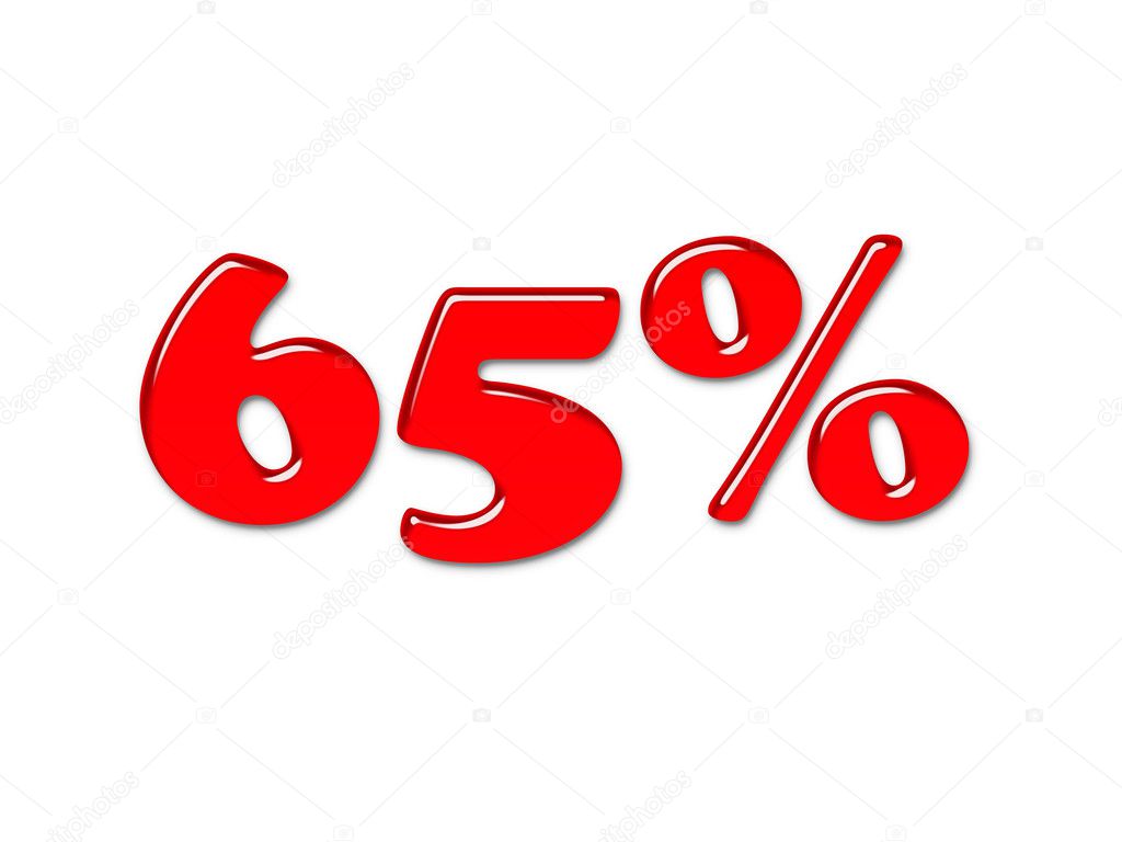3D red percentage symbol