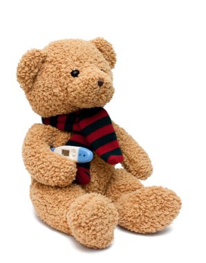 Sick teddy bear clipart