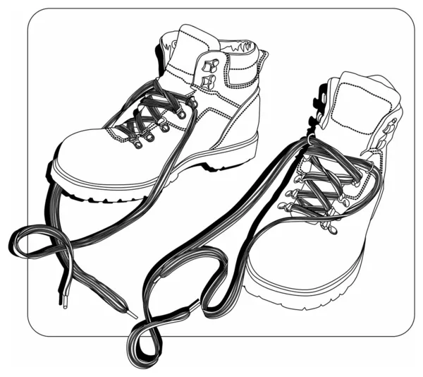 Winter _ shoesLines — Image vectorielle