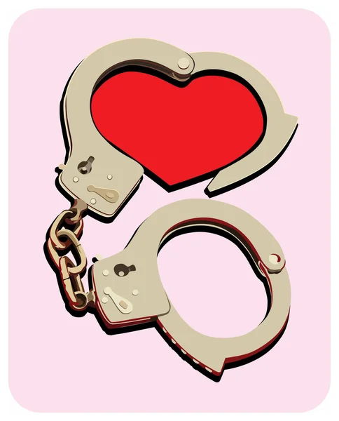 Handcuffs_heart — Stockvector