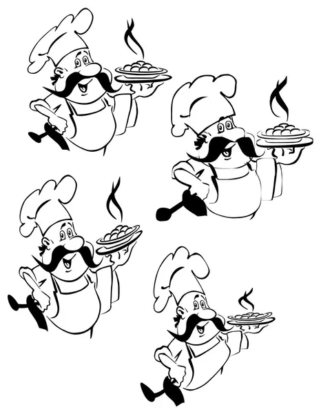 _ Disegna cuoco — Vettoriale Stock