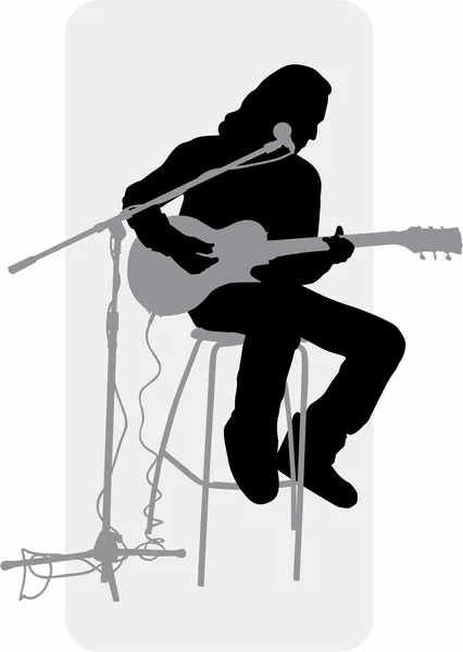 Κιθάρα-player_silhouette — Διανυσματικό Αρχείο