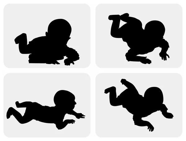 Baby _ silhouette — Vector de stock