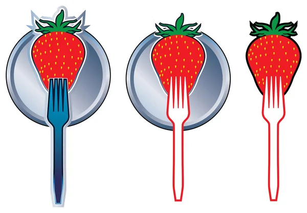 Fork _ strawberry — стоковый вектор