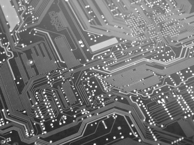 Black and White Computer Circuit Board clipart
