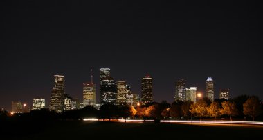 Downtown Houston Night Pano clipart