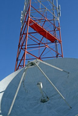 uydu çanağı ve radyo kulesi