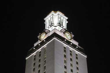 University of texas Saat Kulesi, gece