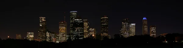 Downtown houston, texas in nacht — Stockfoto