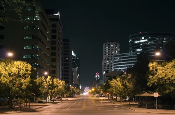 Downtown austin, texas på natten — Stockfoto