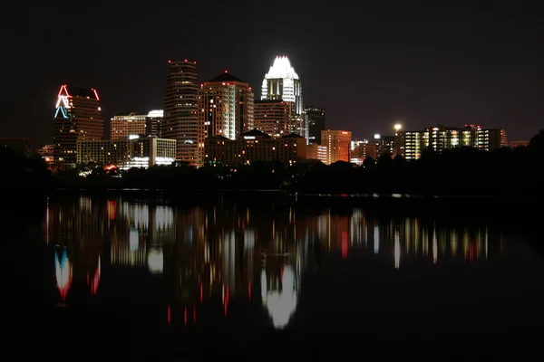 Innenstadt von austin, texas bei Nacht — Stockfoto