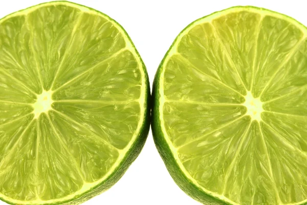Isolated Lime Slices — Stock Photo, Image